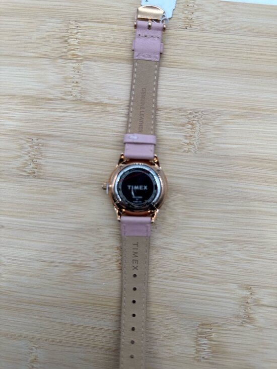 Timex Women Dress TW2V76800JI Rainbow Crystals 32mm Pink Leather Watch